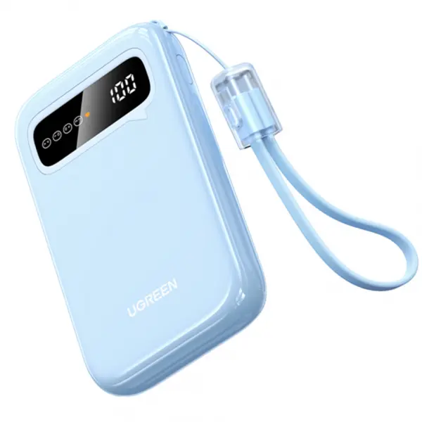 Baterie Externa UGREEN PB522, 10000mAh, 20W, QC + PD, 1 x USB-A - 1 x USB-C, Albastra