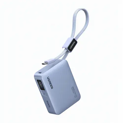Baterie Externa UGREEN PB584 (75173B), 10000mAh, 33W, QC + PD, 1 x USB-A - 2 x USB-C (Albastru)