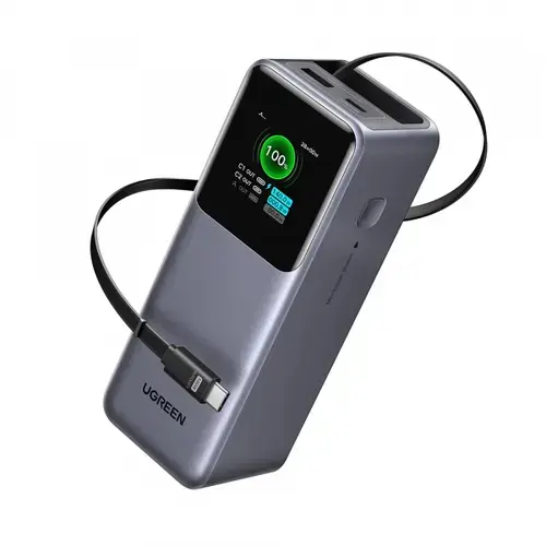 Baterie Externa UGREEN PB726 (55987B), 20000mAh, 165W, QC + PD, 1 x USB-A - 2 x USB-C (Gri)