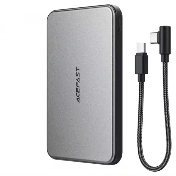 Baterie Externa Wireless Acefast M30, 5000mAh, 20W, PD + FQI, 1 x QI - 2 x USB-C, Neagra