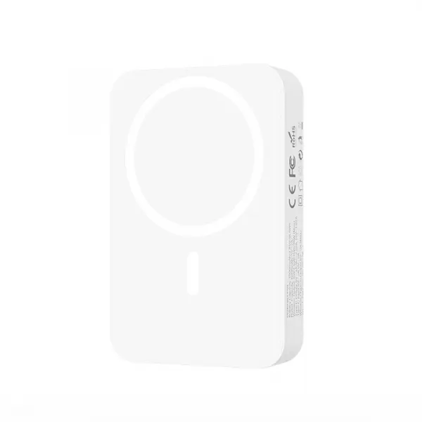 Baterie Externa Wireless BWOO BO-P59, 10000mAh, 20W, PD + QI, 1 x QI - 1 x USB-C, Alba