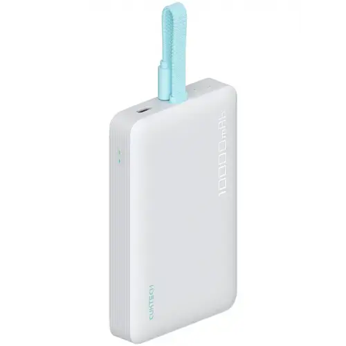 Baterie Externa Wireless Cuktech CP132ML, 10000mAh, 22.5W, PD + QI, 2 x USB-C (Alb)