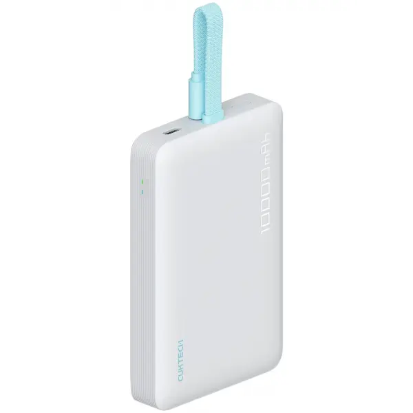 Baterie Externa Wireless Cuktech CP132ML, 10000mAh, 22.5W, PD + QI, 2 x USB-C, Alba