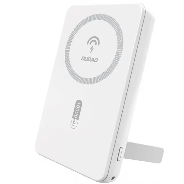 Baterie Externa Wireless Dudao K14S+, 10000mAh, 22.5W, QC + PD + FQI, 1 x QI - 1 x USB-A - 1 x USB-C, Alba