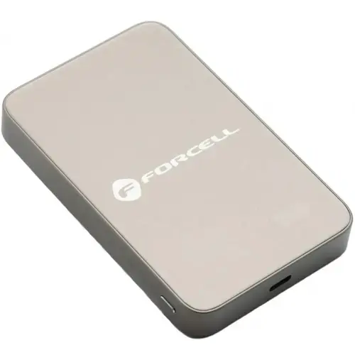 Baterie Externa Wireless Forcell F5K8, 5000mAh, 15W, PD + FQI, 1 x QI - 1 x USB-C (Auriu)