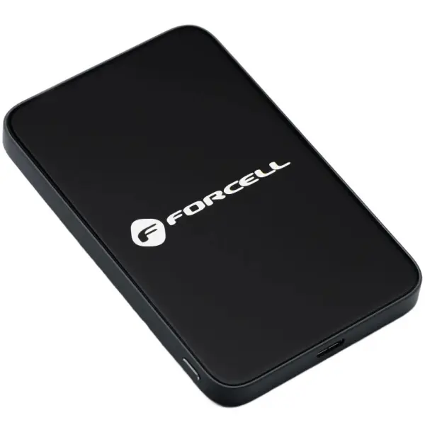 Baterie Externa Wireless Forcell F5K8, 5000mAh, 15W, PD + FQI, 1 x QI - 1 x USB-C, Neagra