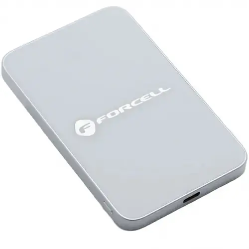 Baterie Externa Wireless Forcell F5K8, 5000mAh, 15W, PD + FQI, 1 x QI - 1 x USB-C (Alb)