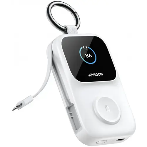 Baterie Externa Wireless Joyroom JR-W19, 5000mAh, 20W, QC + PD, 1 x Lightning - 1 x QI - 2 x USB-C (Alb)