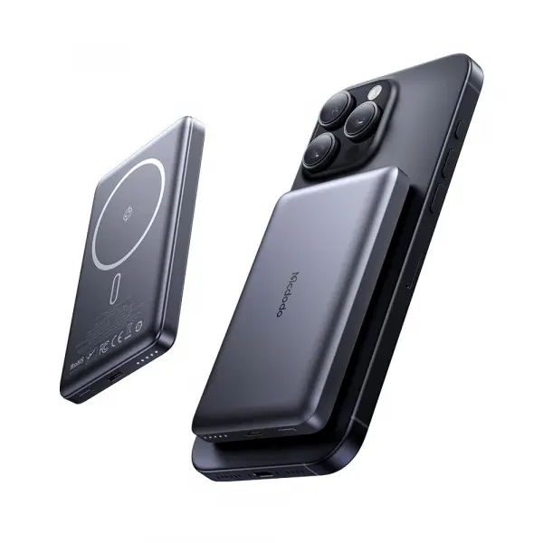 Baterie Externa Wireless McDodo MC-4651 Meta, 10000mAh, 20W, PD + FQI, 1 x QI - 1 x USB-C, Neagra