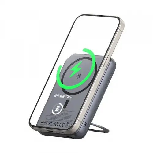 Baterie Externa Wireless McDodo MC-8371 Meta, 10000mAh, 20W, PD + FQI, 1 x QI - 1 x USB-C (Gri)