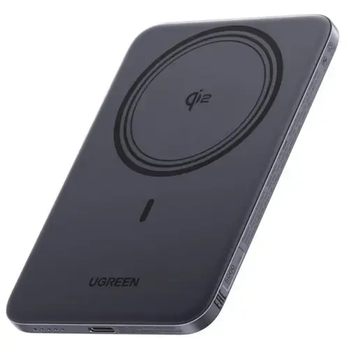 Baterie Externa Wireless UGREEN PB580 (75984B), 5000mAh, 15W, PD + FQI, 1 x QI - 1 x USB-C (Gri)