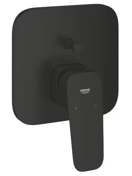 Baterie Grohe Cubeo, Pentru uz incorporat, Pentru dus, Parte exterioara, Fara unitate incorporata, Deviator cu 2 trepte, Negru Mat