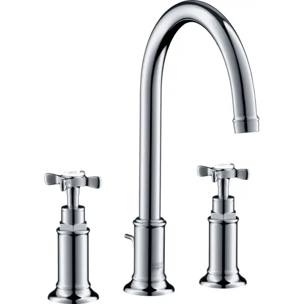 Baterie lavoar baie crom cu 3 orificii si ventil pop-up Hansgrohe Axor Montreux 180