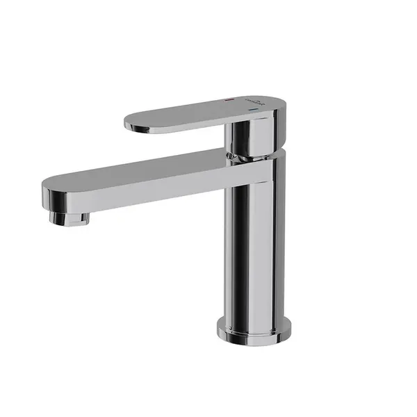 Baterie lavoar, crom lucios, pipa fixa 12,86 cm, cu ventil, Cersanit Elio