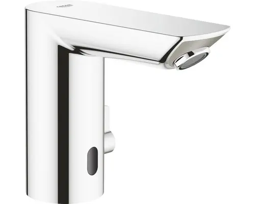 Baterie lavoar cu senzor Grohe Bau Cosmo E 36453000, cu mixare, crom, furtune flexibile, valva de siguranta pentru reflux, Crom