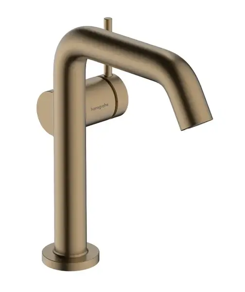 Baterie lavoar cu ventil Push-Open, CoolStart, EcoSmart, bronz periat, Hansgrohe Tecturis S