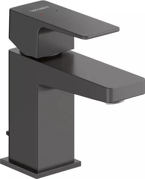 Baterie lavoar Duravit Manhattan MH1010001046, marime S, cartus ceramic, monocomanda, set evacuare cu tija, 138 mm, ventil, Negru mat