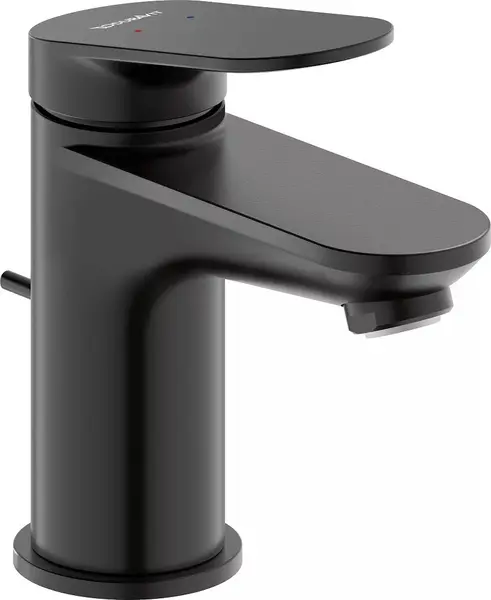 Baterie lavoar Duravit Wave WA1010001046, marime S, cartus ceramic, monocomanda, 137 mm, ventil, Negru mat