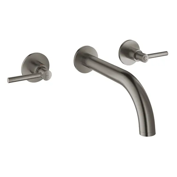 Baterie lavoar Grohe Atrio New 20169AL3, montare pe perete, dubla comanda, necesita corp instalare, Brushed Graphite