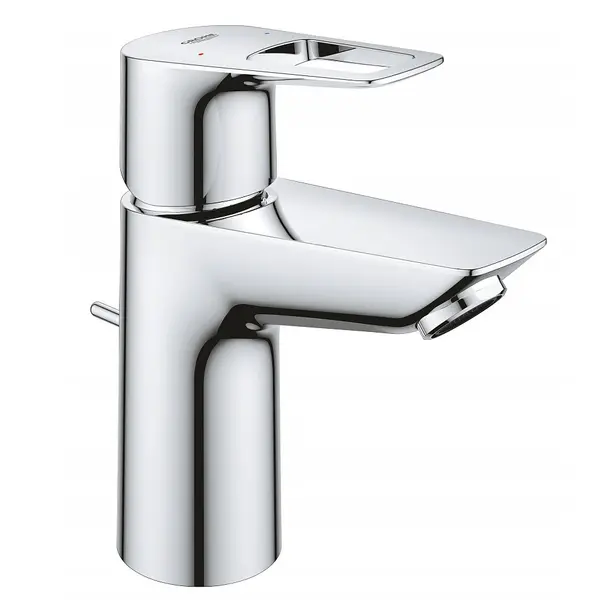 Baterie lavoar Grohe Bauloop 23335001, marimea S, monocomanda, 3/8, cartus ceramic, evacuare cu tija, Argintiu