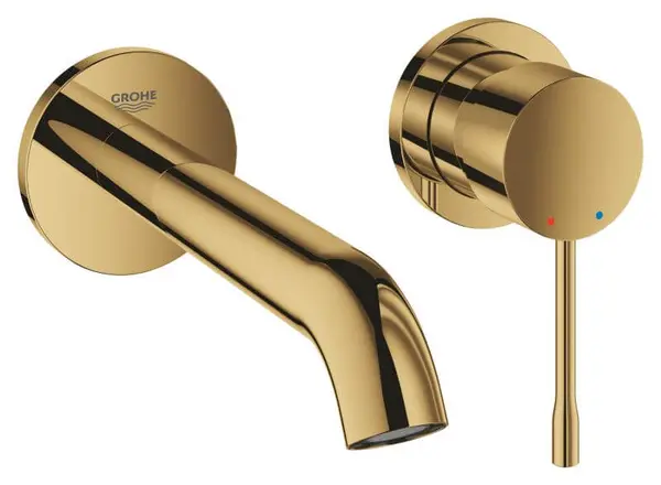 Baterie lavoar Grohe Essence 19408GL1, montare pe perete, monocomanda, marimea M, necesita set fixare, Cool sunrise