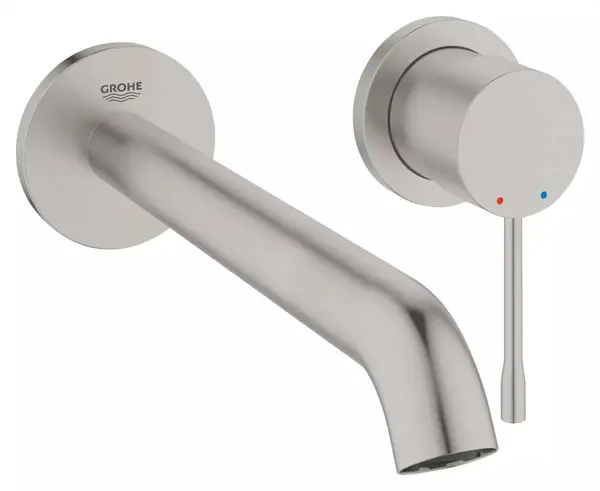 Baterie lavoar Grohe Essence 19967DC1, racord 1/2 inch, L, 230 mm, montare pe perete, necesita valva, Otel satinat