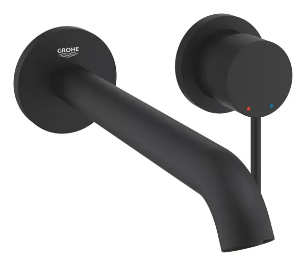 Baterie lavoar Grohe Essence 29193KF1, montare pe perete, 230 mm, necesita valva, Negru mat