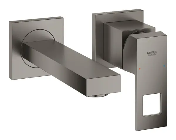 Baterie lavoar Grohe Eurocube 19895AL0, 1/2 inch, pe perete, M, 171 mm, necesita valva, mat, Grafit