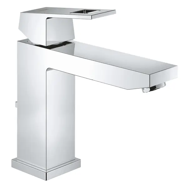 Baterie lavoar Grohe Eurocube, monocomanda, 1/2'', cartus ceramic, limitator temperatura, set evacuare cu tija, marimea M, Crom