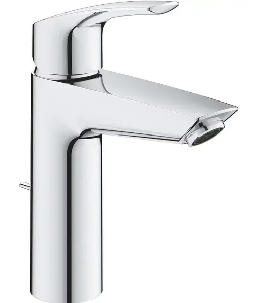Baterie lavoar Grohe Eurosmart 23322003, 3/8'', marimea M, monocomanda, cartus ceramic, ventil cu tija, Crom