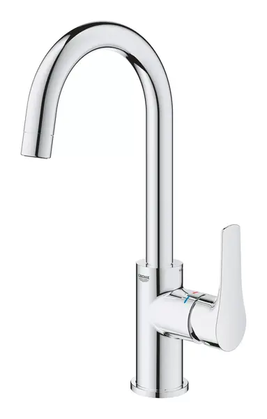 Baterie lavoar Grohe Eurosmart 23537003, marimea L, pivotanta, monocomanda, cartus ceramic, ventil cu tija, Crom lucios