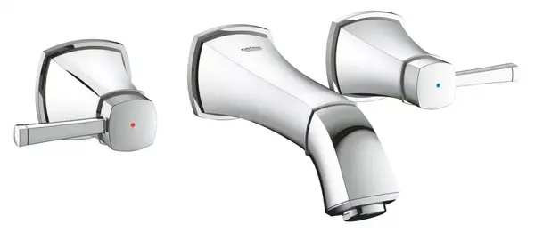 Baterie lavoar Grohe Grandera 20414000, racord 1/2 inch, marime M, 177 mm, necesita valva, Crom lucios