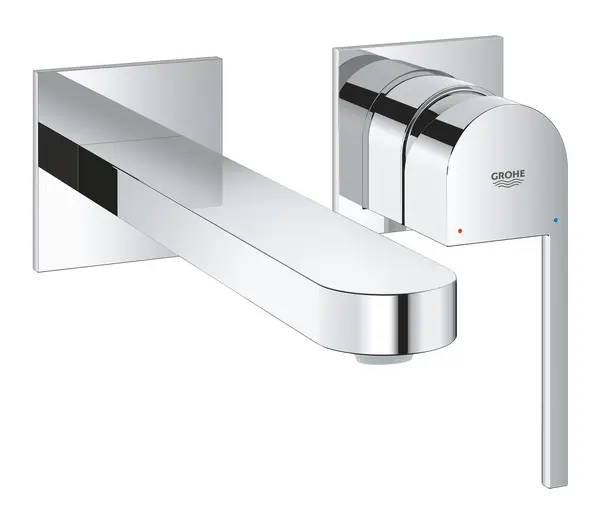 Baterie lavoar Grohe Plus 29306003, montare pe perete, aerator, pipa 200 mm, necesita set fixare, Crom