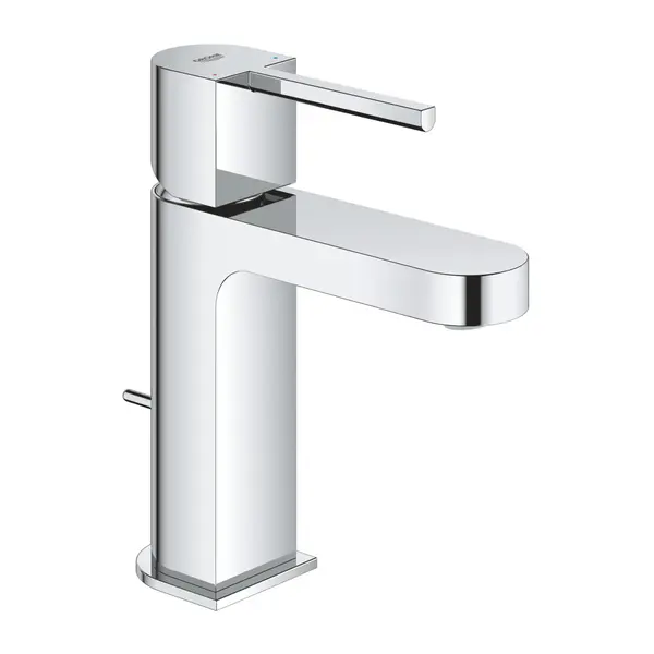 Baterie lavoar Grohe Plus 32612003, monocomada, limitator de debit, pipa fixa, Crom