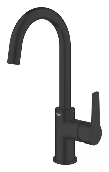 Baterie lavoar Grohe Start 242032432, marime L, 311 mm, pivotanta, ventil, Negru mat