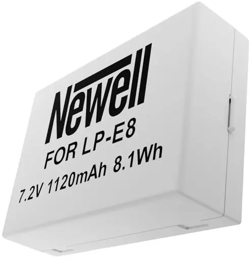 Baterie Newell - LP-E8, substitui la Canon LP-E8, albă