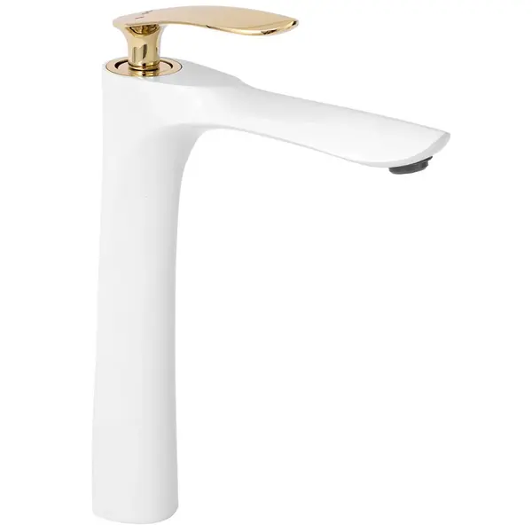 Baterie Orbit inalta alb/auriu H29 cm