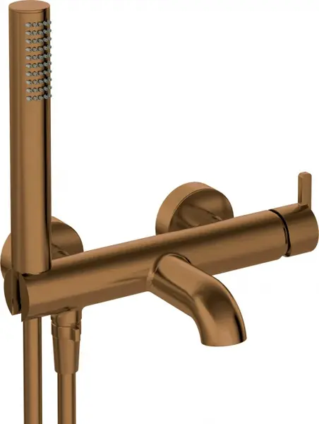 Baterie pentru cada, bronz periat, cu set dus inclus, Deante Silia
