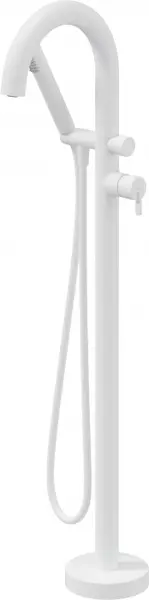 Baterie pentru cada freestanding, alb, cu set de dus, Deante Silia