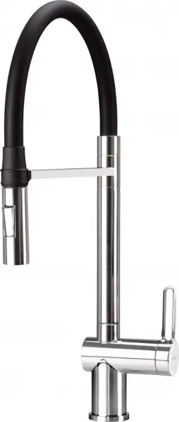 Baterie pentru chiuveta bucatarie, crom, cap mixer, pipa flexibila, 2 tipuri de jet, Deante Magnetic