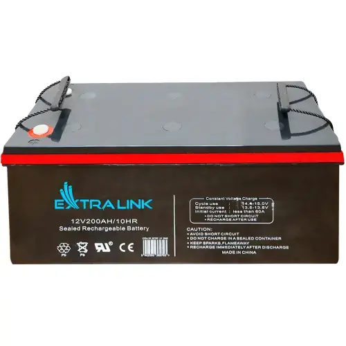 Baterie plumb-acid pentru UPS, Extralink, AGM, 12V, 200Ah, Fara intretinere, Pentru o sursa neintreruptibila, VRLA, Extern, Negru