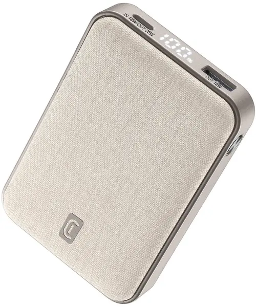 Baterie portabilă Cellularline - Glam, 10000 mAh, bej