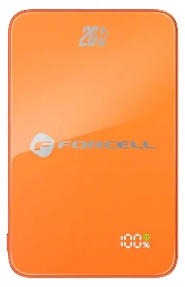 Baterie portabilă Forcell - F-Energy SuperSlim F10K8, 10000 mAh, MagSafe, portocaliu
