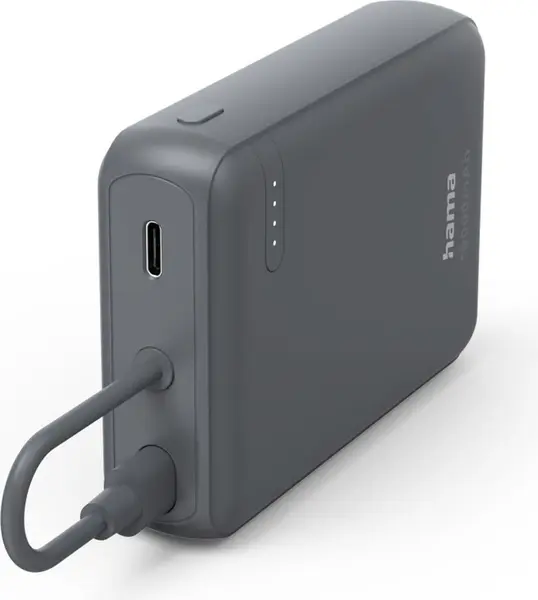 Baterie portabilă Hama - Travel, 10 000 mAh, gri