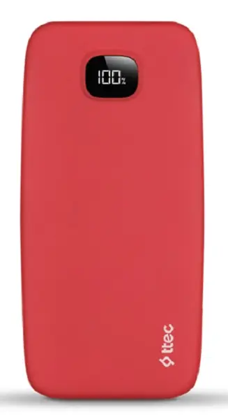 Baterie portabilă ttec - ChargeUp Pro, 20 000 mAh, roşu