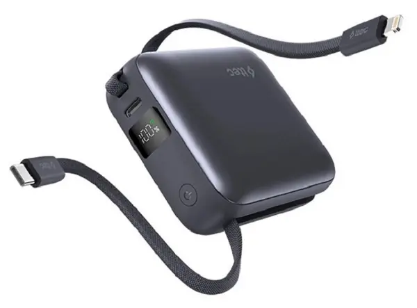 Baterie portabilă ttec - Recharger Mini LCD, 10 000 mAh, negru