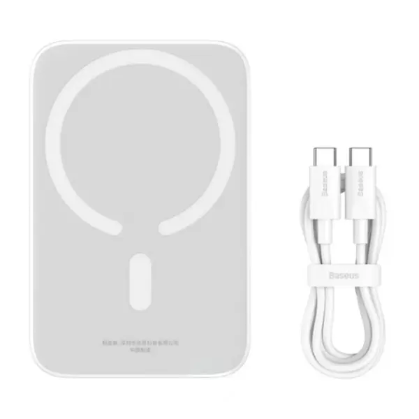 Baterie portabila wireless Baseus P10059002223-00, 15W, 6000mAh, 20W Type-C, material PC+ABS
