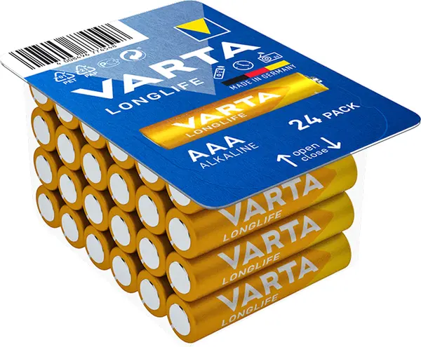Baterii alcaline VARTA - Longlife, AAA, 24 buc.