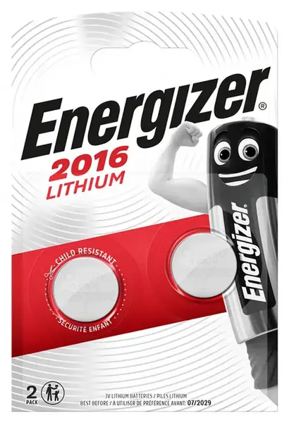 Baterii litiu CR2016 Energizer, 2 buc/set