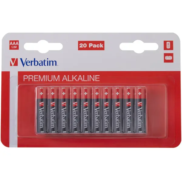 Baterii Verbatim Alkaline AAA, 20 buc